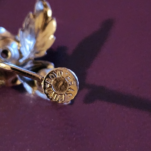 Vintage Wishbone and Rose Brooch with matching screwback earrings - Picture 2 of 5